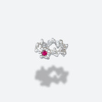 sea coral ruby ring (US 6 1/2)