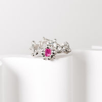 sea coral tourmaline ring (US 7 1/2)