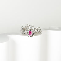 sea coral tourmaline ring (US 7 1/2)