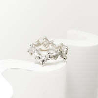 sea coral tourmaline ring (US 7 1/2)