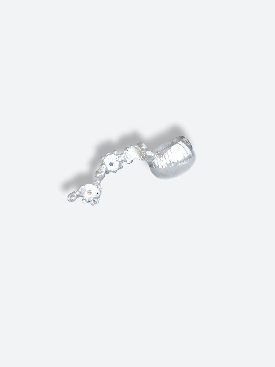 sea coral two gems ring (US 6)