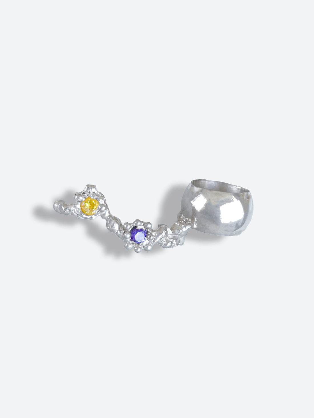 sea coral two gems ring (US 6)