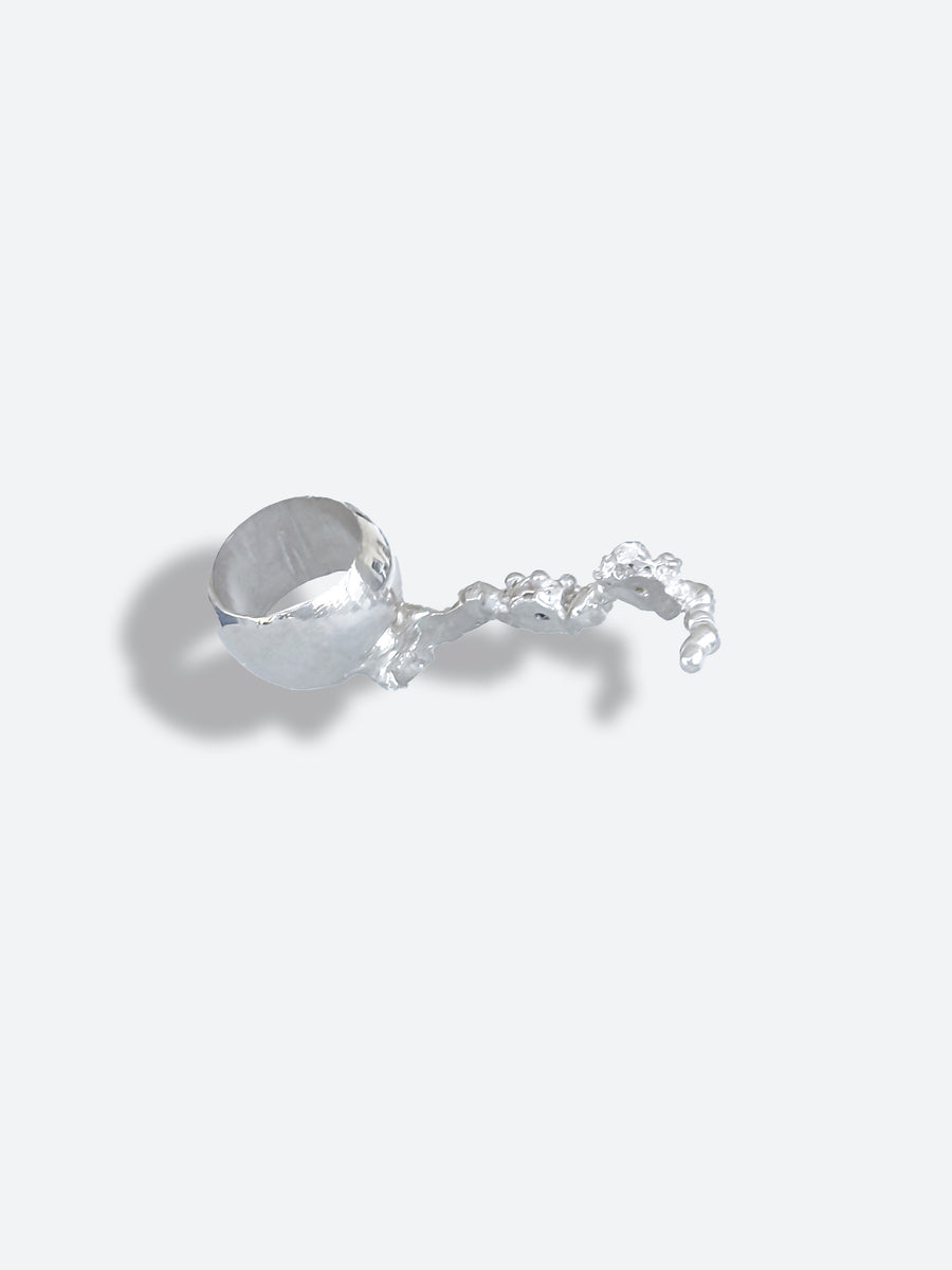 sea coral two gems ring (US 6)